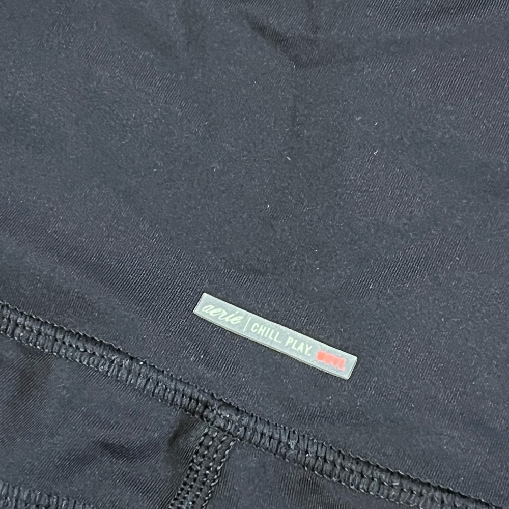 Aerie Medium Black Moto Cropped Capri Leggings Workout Biker Athleisure Casual - Picture 7 of 10